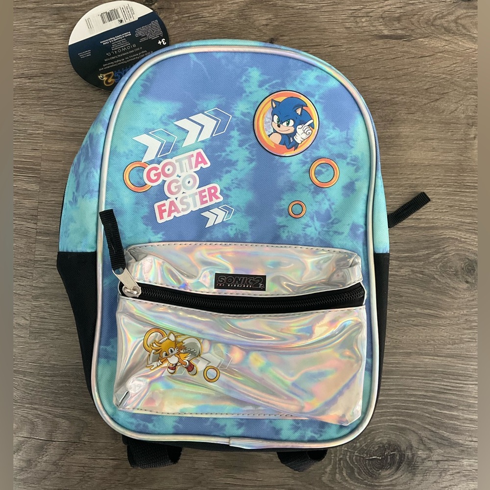 Disney Bioworld Sonic 2 The Hedgehog Mini Backpack 11” - Rare Find